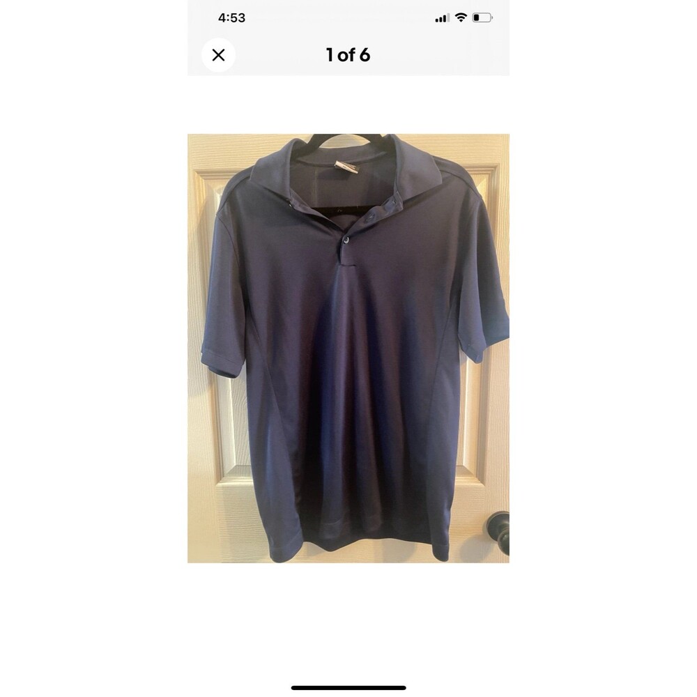 NIKE GOLF DRI FIT MENS MED NAVY BLUE POLO SHIRT